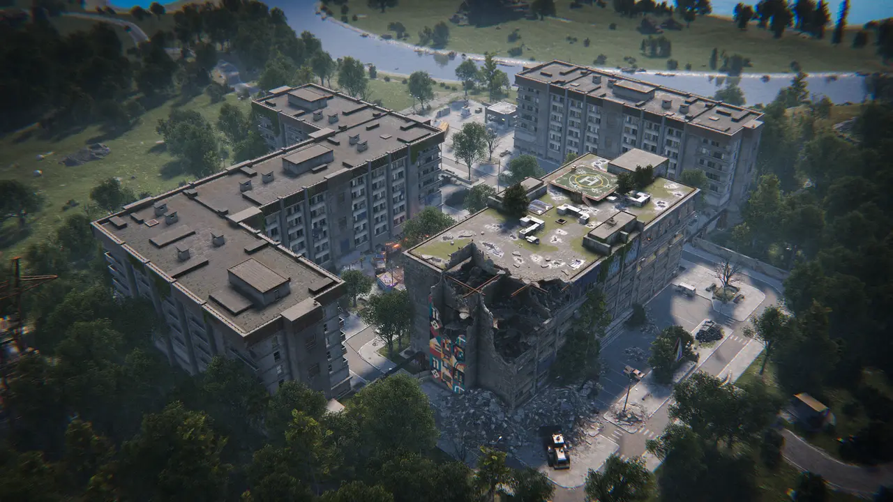 The Apartment Complex safe-zone city block added to Rust in the July 2026 Common Ground update